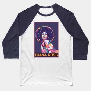 Abstract Diana Ross In WPAP Baseball T-Shirt